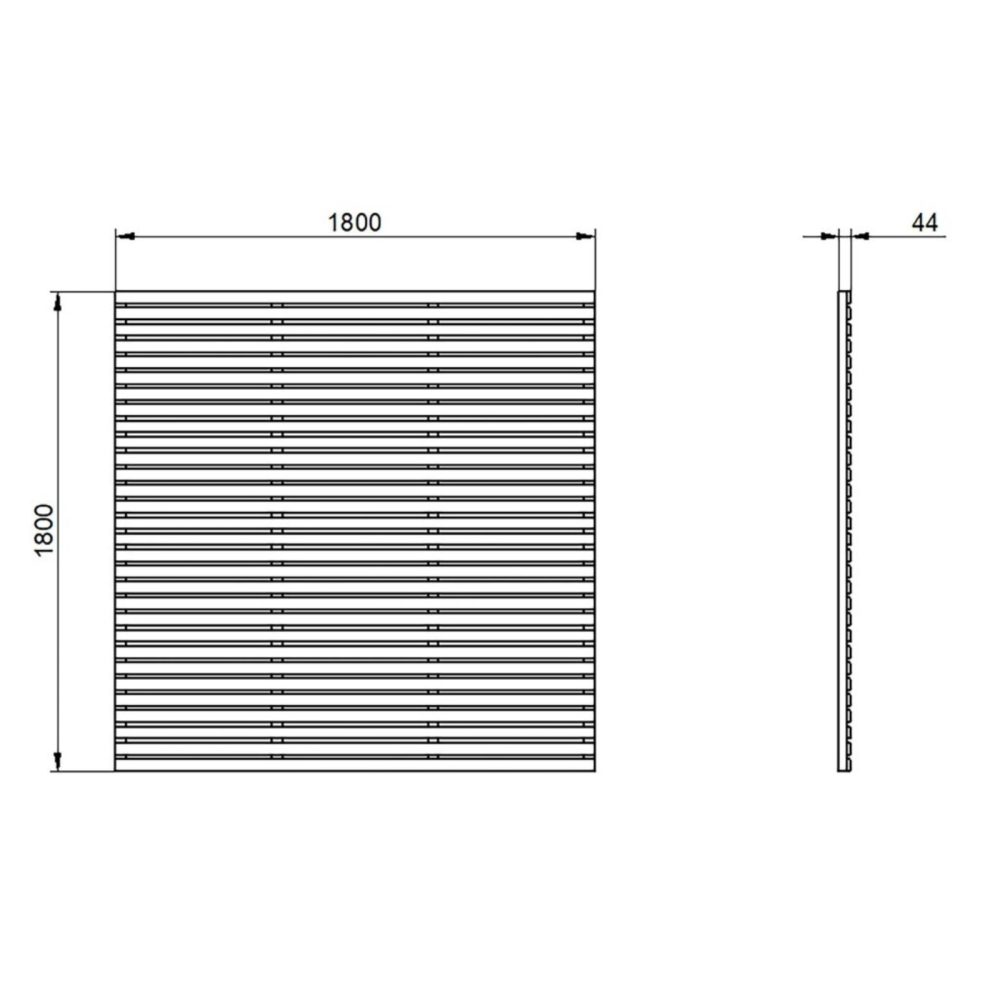 Forest Garden 1.8m x 1.81m Contemporary Slatted Fence Panel in Anthracite Grey - Image 4