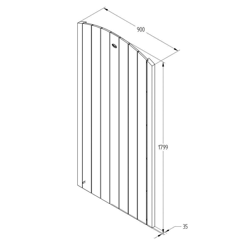 Heavy Duty Dome Top Tongue & Groove Gate 6ft (1.80m High) - Image 3