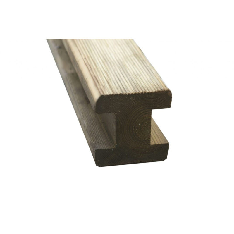 Heavy Duty Pressure Treated 8ft Reeded Slotted Post - 240 x 9.4 x 9.4cm