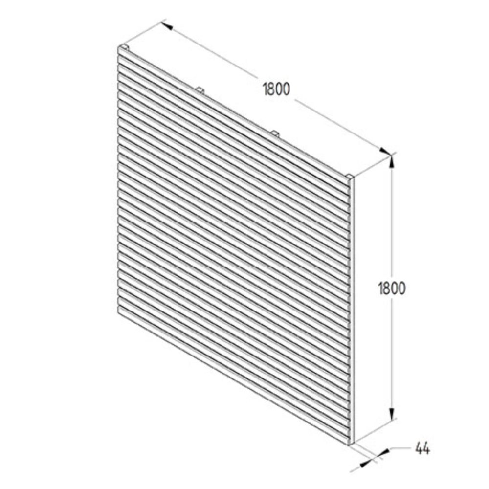 1.8m x 1.8m Pressure Treated Contemporary Slatted Fence Panels - Image 4