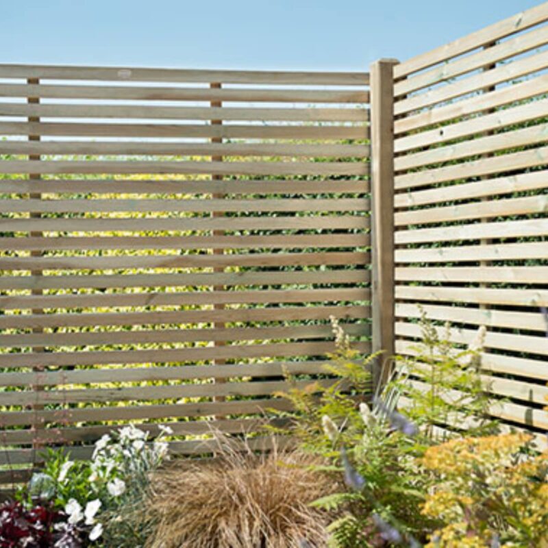 1.8m x 1.8m Pressure Treated Contemporary Slatted Fence Panels