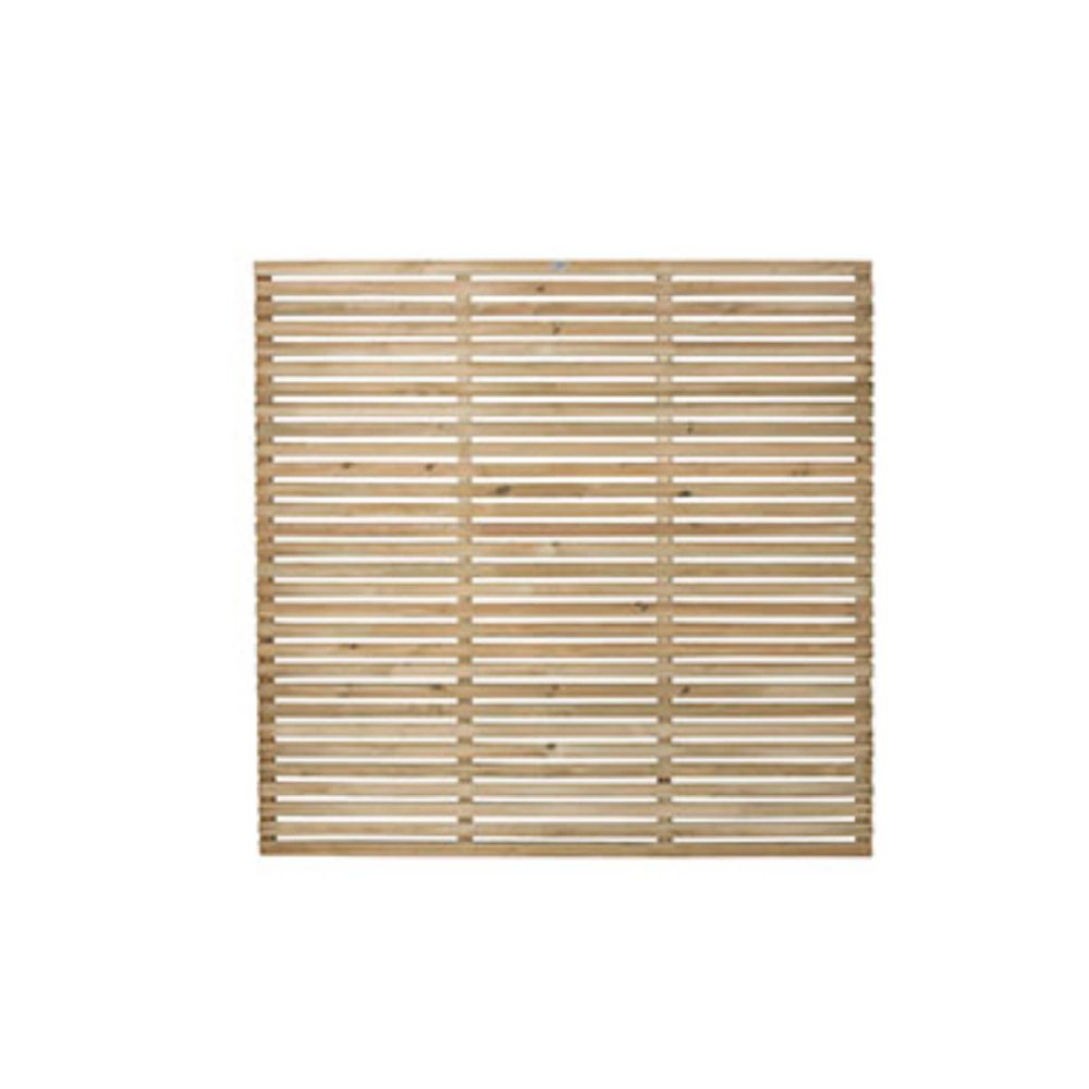 1.8m x 1.8m Pressure Treated Contemporary Slatted Fence Panels - Image 2