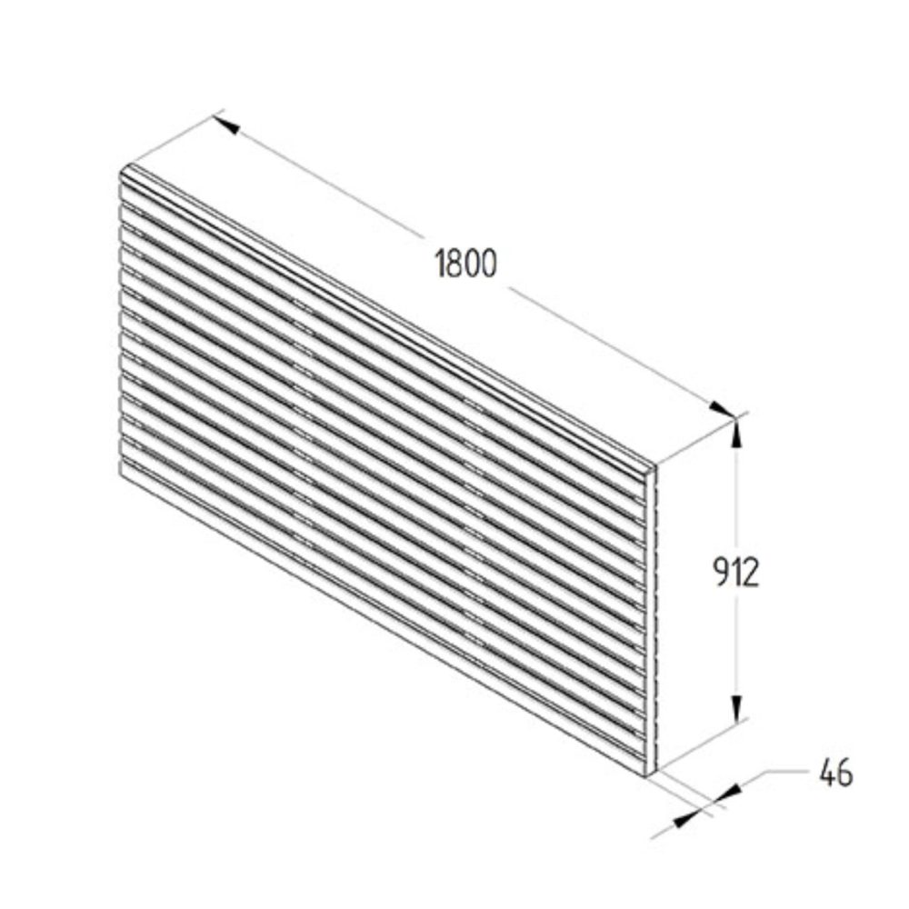 Forest Garden 1.8m x 0.9m Pressure Treated Double Slatted Fence Panels - Image 3