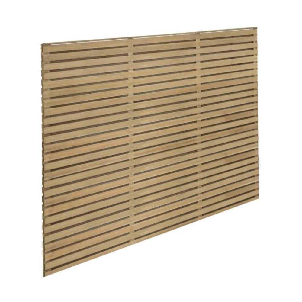 Forest Garden 1.8m x 1.5m Pressure Treated Contemporary Double Slatted Fence Panel - Image 3