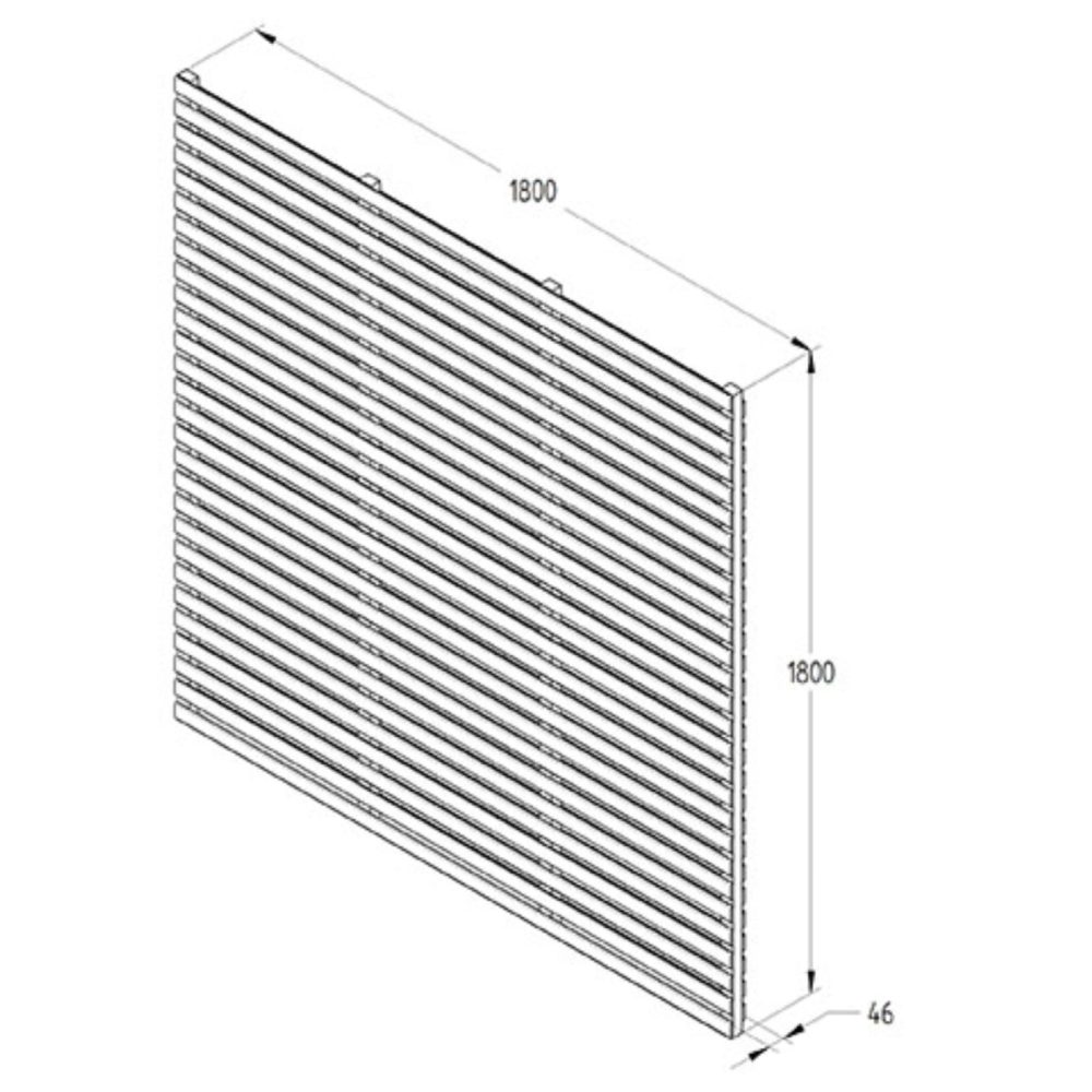 Forest Garden 6ft x 6ft Pressure Treated Double Slatted Fence Panels - Image 2
