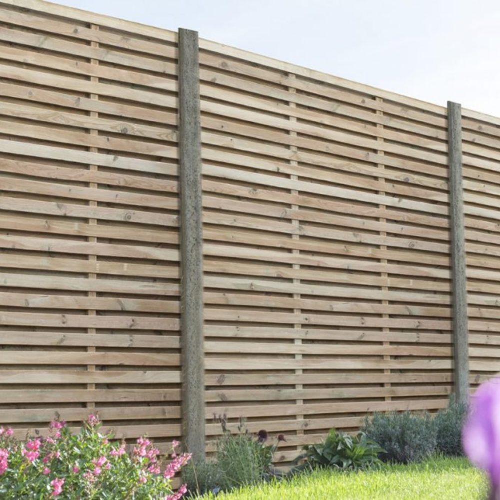 Forest Garden 6ft x 6ft Pressure Treated Double Slatted Fence Panels