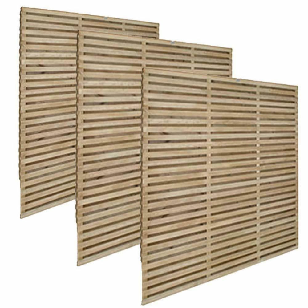 Forest Garden 6ft x 6ft Pressure Treated Double Slatted Fence Panels - Image 4