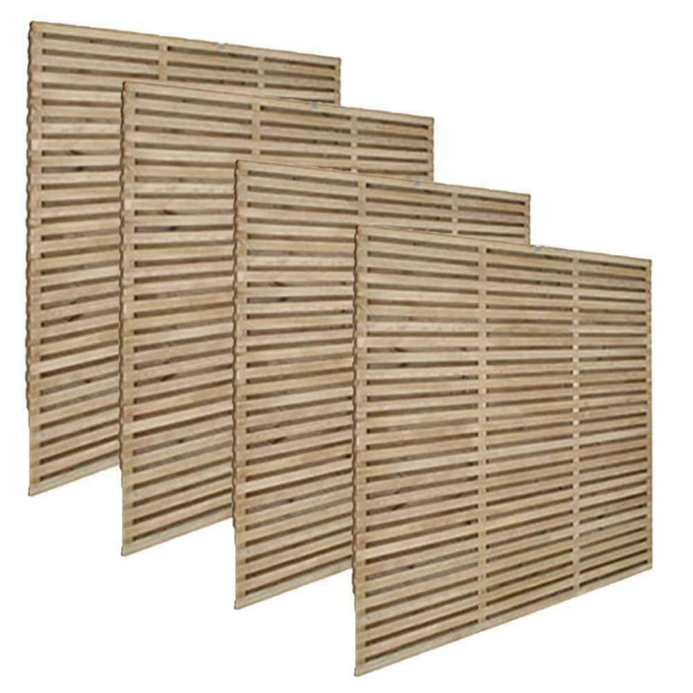Forest Garden 6ft x 6ft Pressure Treated Double Slatted Fence Panels - Image 6