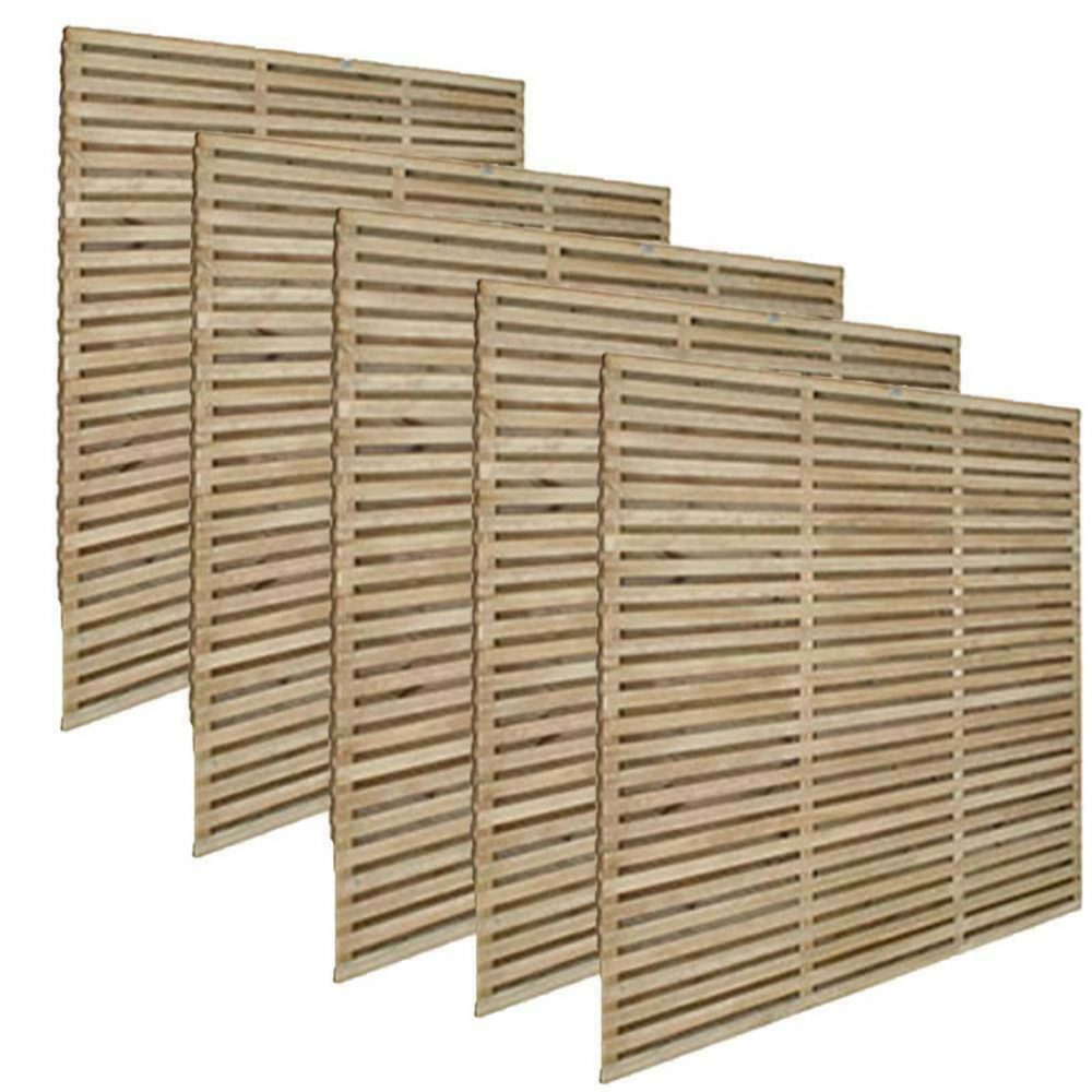 Forest Garden 6ft x 6ft Pressure Treated Double Slatted Fence Panels - Image 5