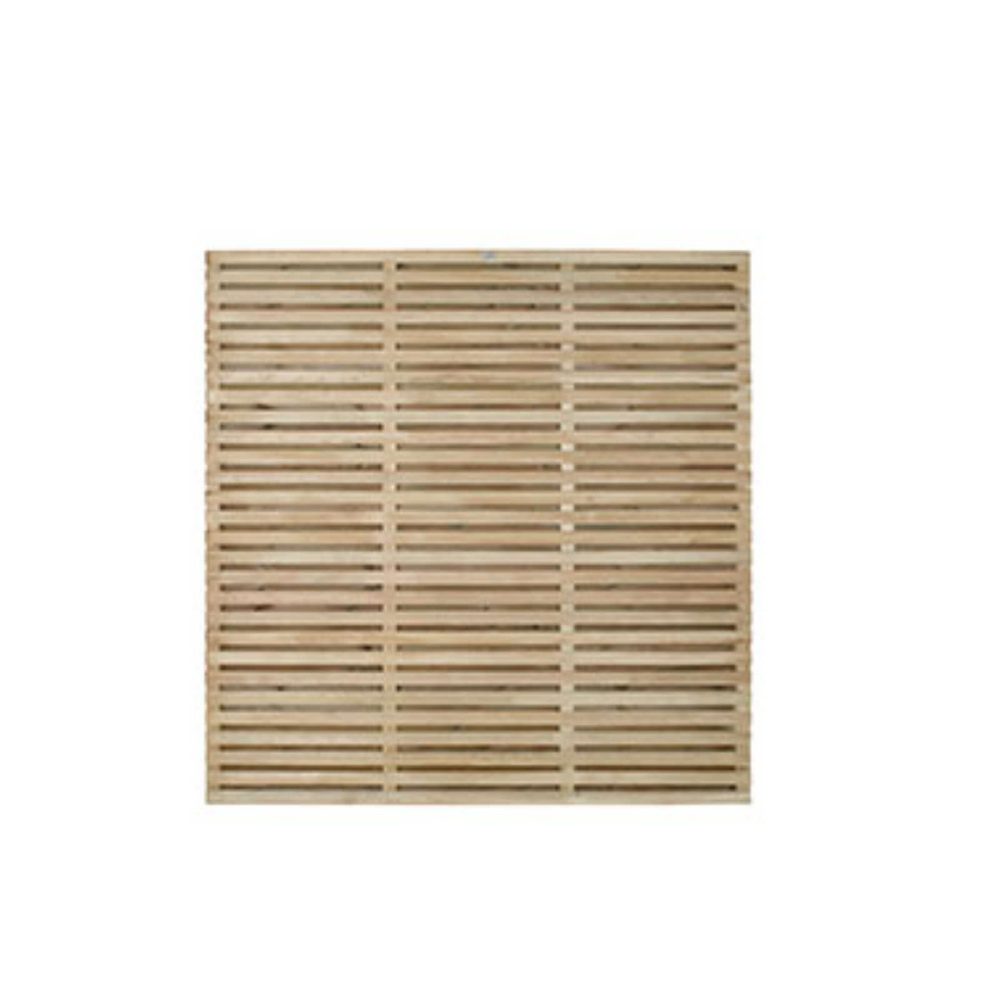 Forest Garden 6ft x 6ft Pressure Treated Double Slatted Fence Panels - Image 3