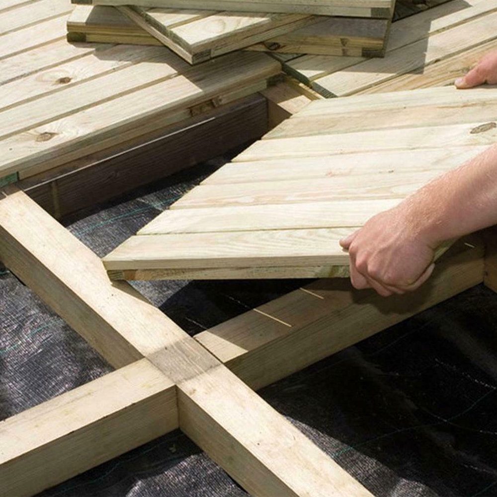 Forest Garden Large Format Ridged Surface Patio Deck Tile Pack of 4 - Image 2