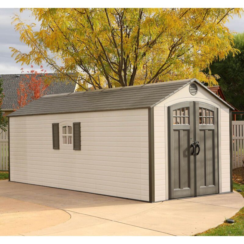 Lifetime 8x20 Outdoor Storage Heavy Duty Garden Shed - HDPE Plastic Unit