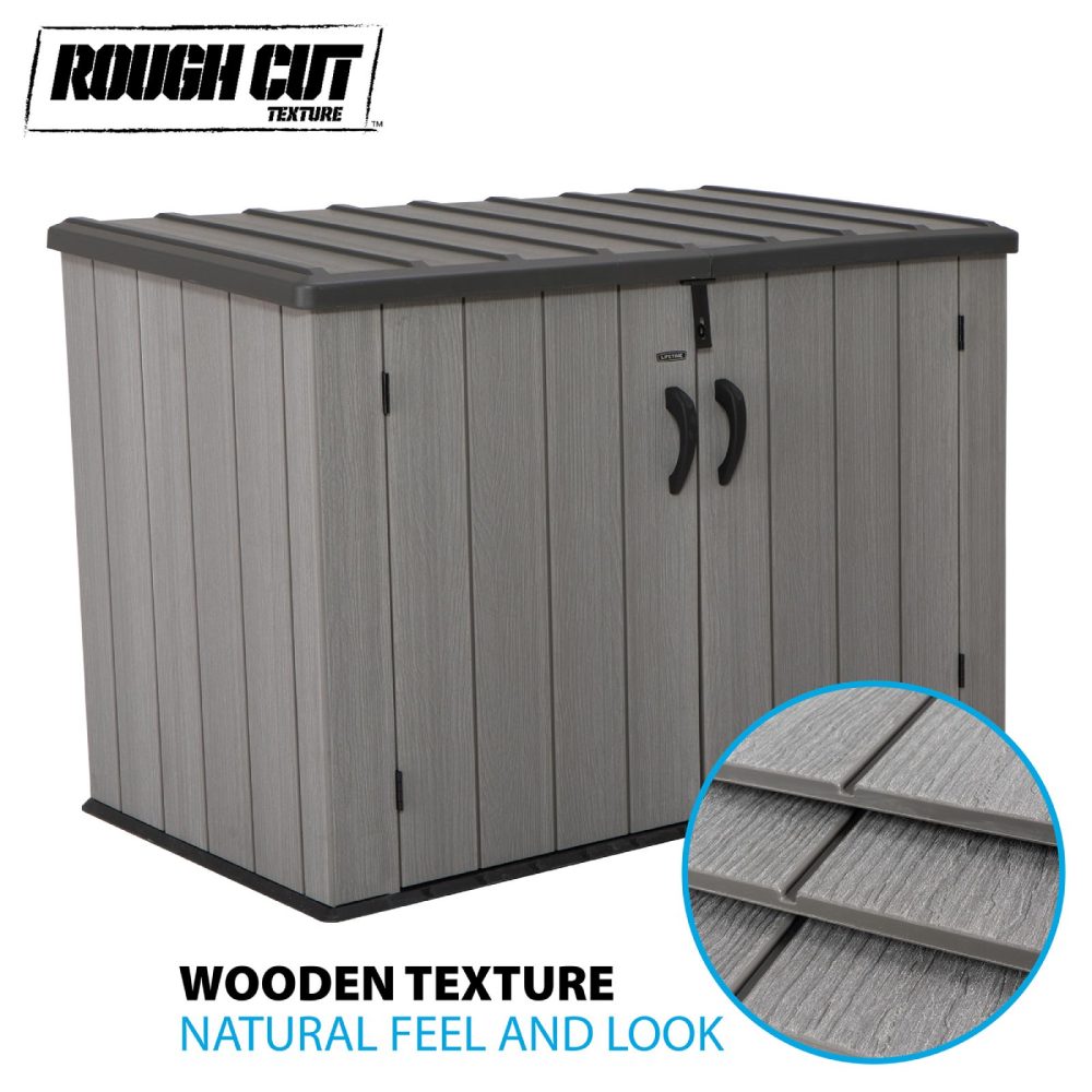 Lifetime Heavy Duty Low Horizontal Storage Shed - 60296 - HDPE All-Weather Durable Box