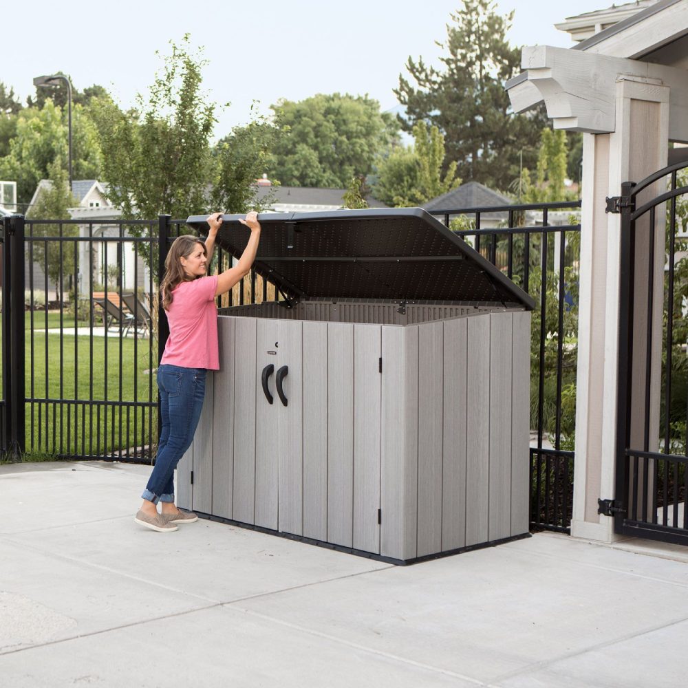 Lifetime Heavy Duty Low Horizontal Storage Shed - 60296 - HDPE All-Weather Durable Box - Image 3