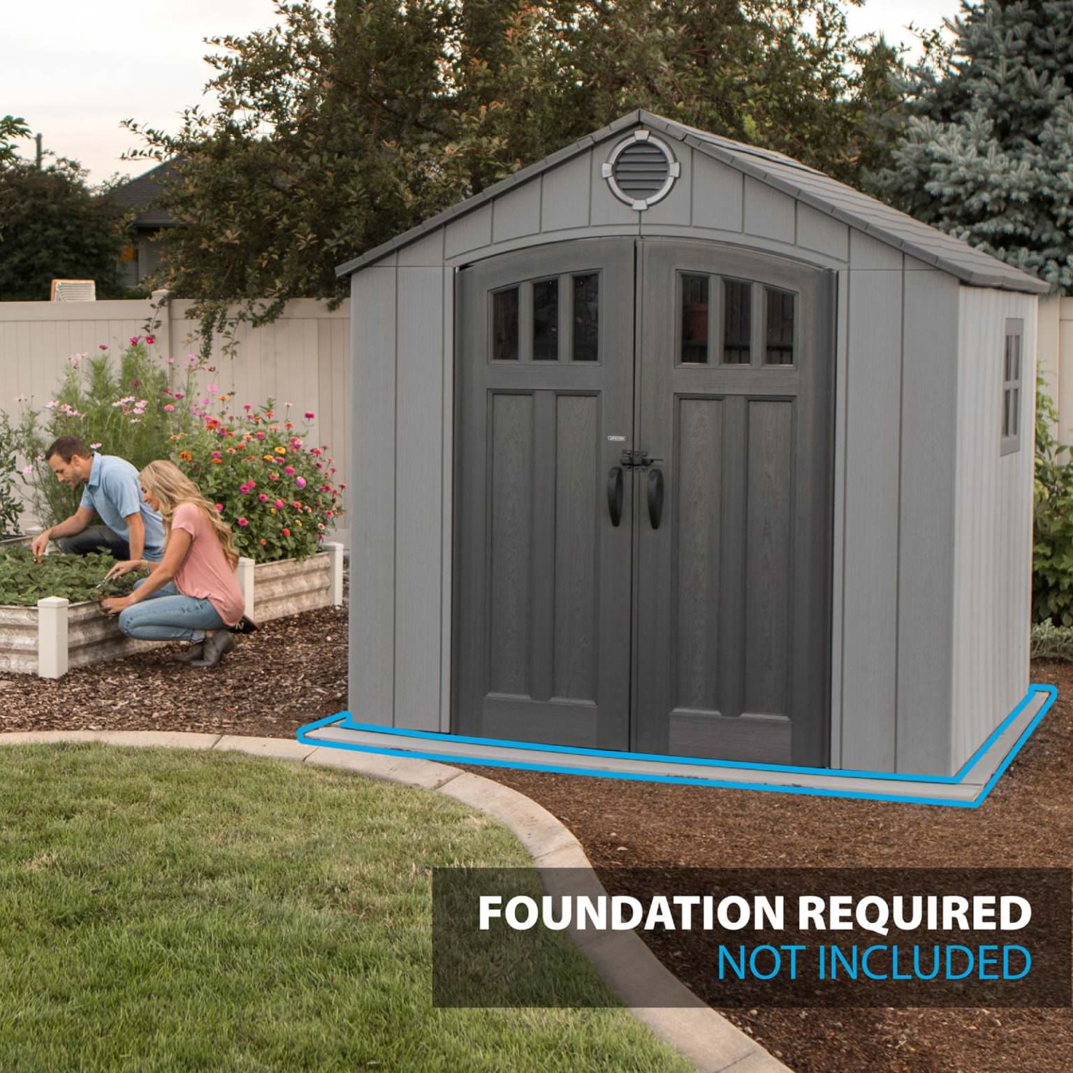 Lifetime 8 X 7 5 Wood Effect Plastic Shed 60299U Heavy Duty HDPE Lifetime 8 x 7 5 wood effect plastic shed 60299u heavy duty hdpe