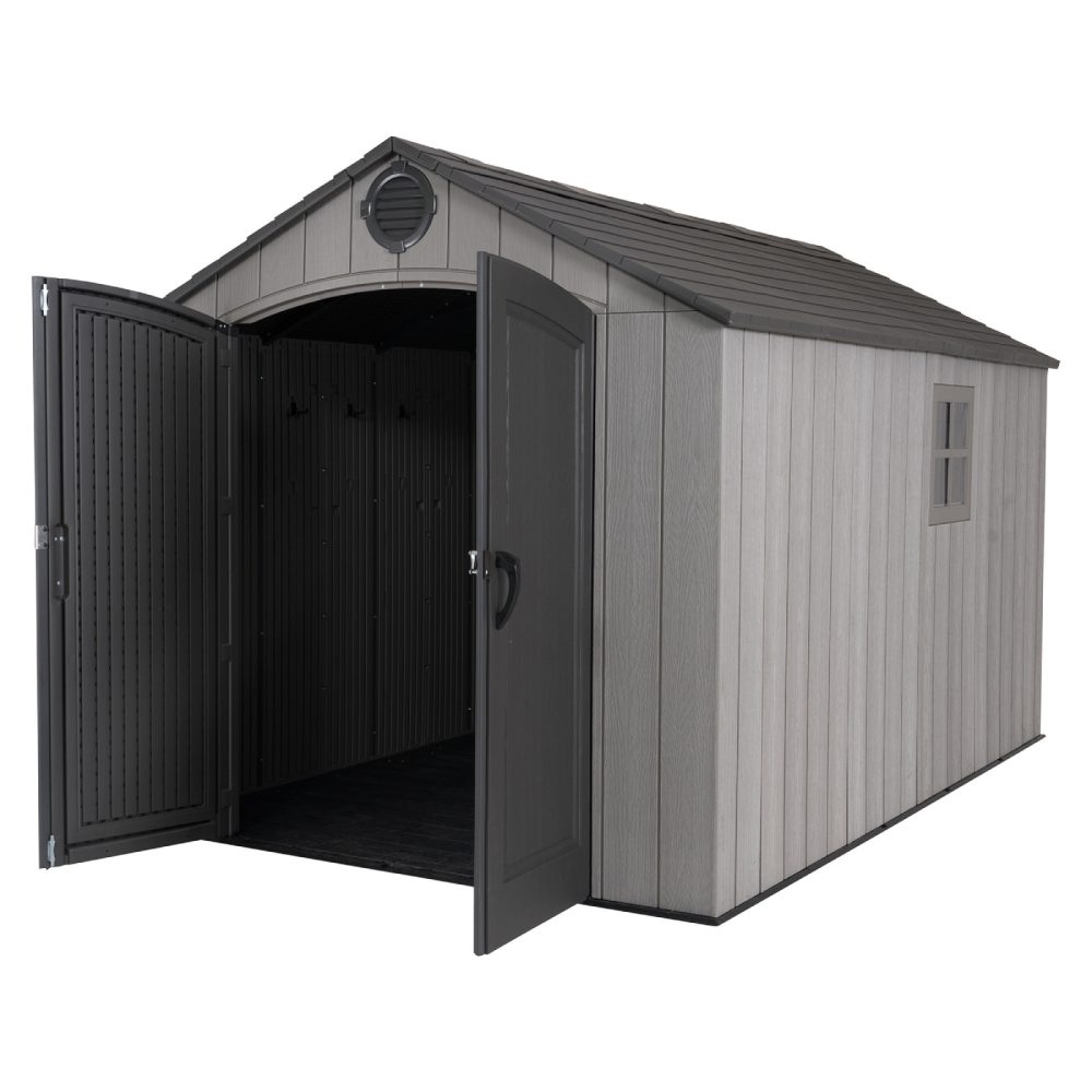 Lifetime 8 x 12.5 Wood Effect Garden Shed - 60305 - Heavy Duty Outdoor HDPE Durable Unit - Image 3