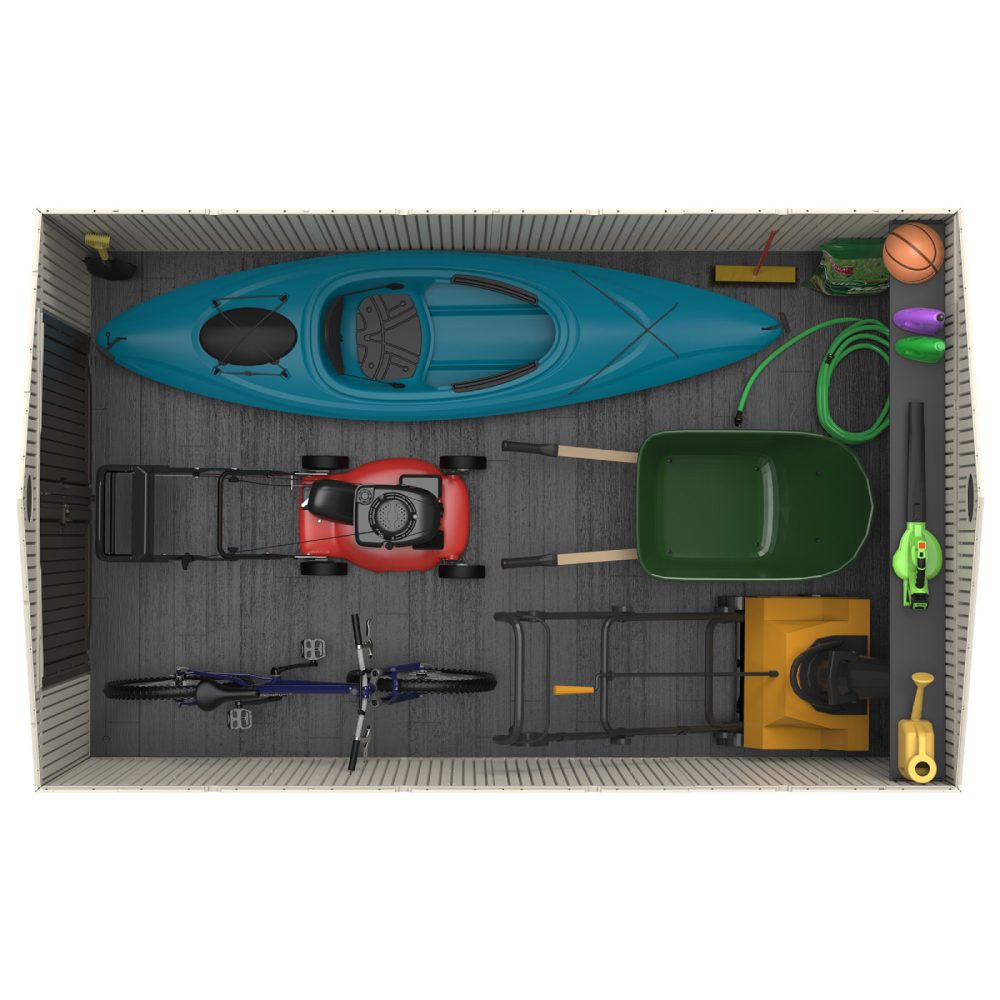 Lifetime 8 x 12.5 Wood Effect Garden Shed - 60305 - Heavy Duty Outdoor HDPE Durable Unit - Image 9