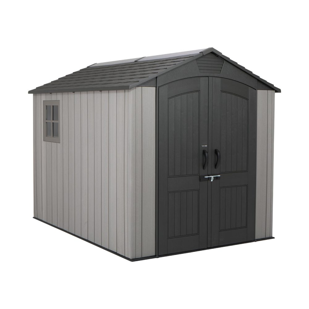 Lifetime 7 x 9.5 Wood Effect Garden Shed Including Floor - 60310 - Heavy Duty Outdoor HDPE Plastic Unit - Image 3