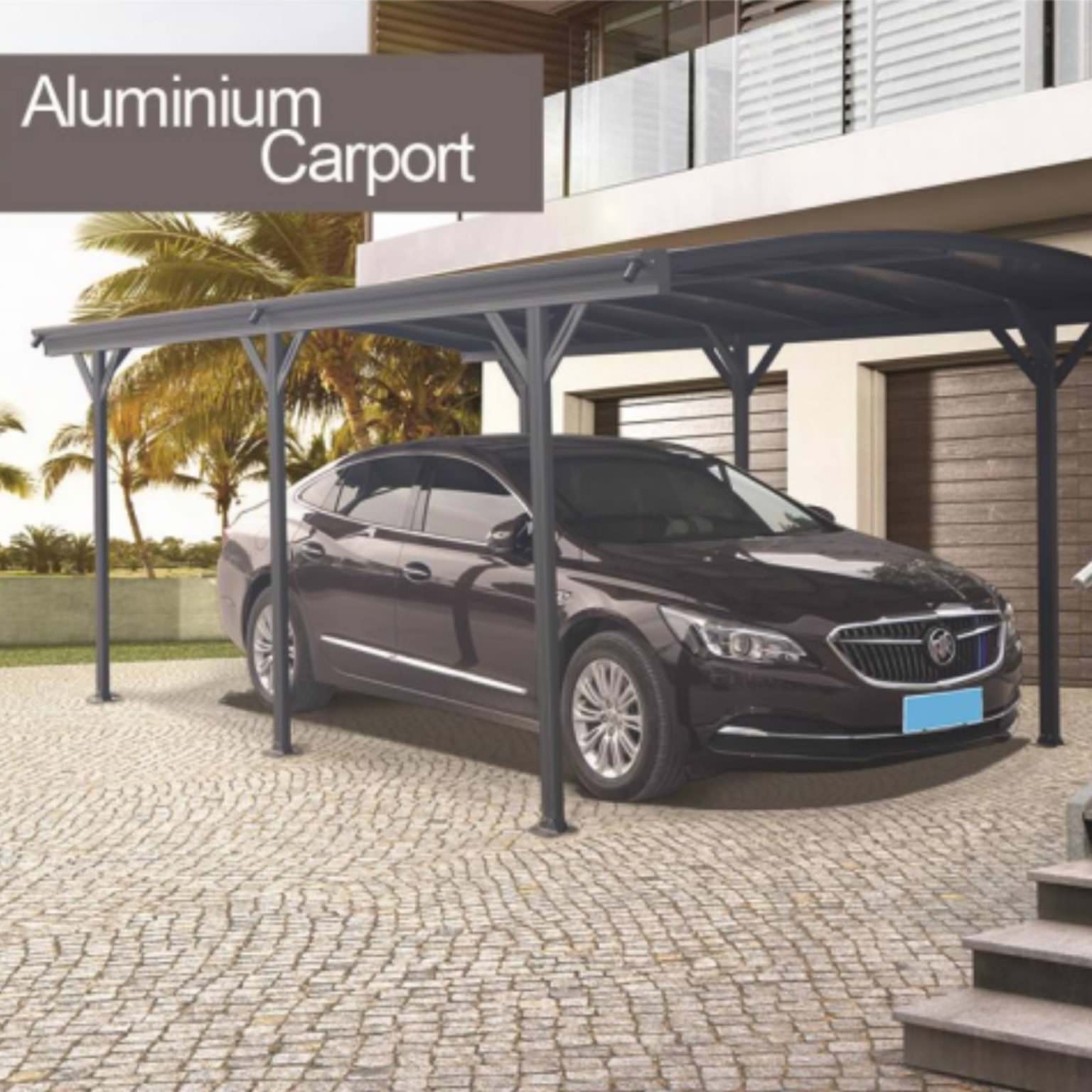 Kingston 10×16 Aluminium Curved Carport Pure Garden Buildings