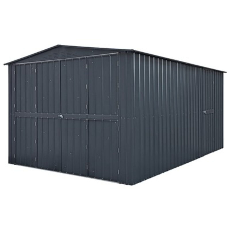 Lotus 10x23 Double Hinged Metal Garage Anthracite Grey
