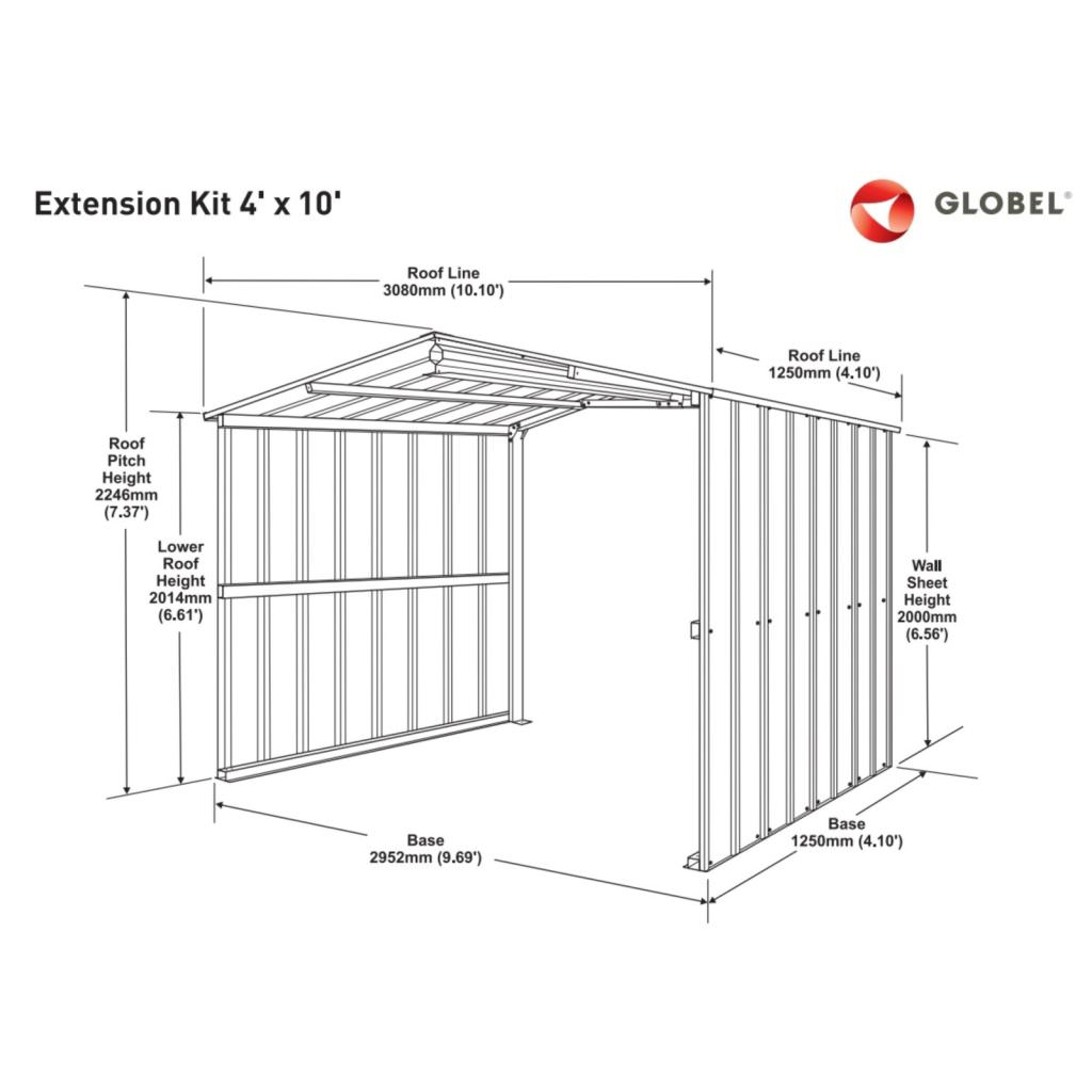 Lotus 4 Foot Extension Add On for Garages / Workshops