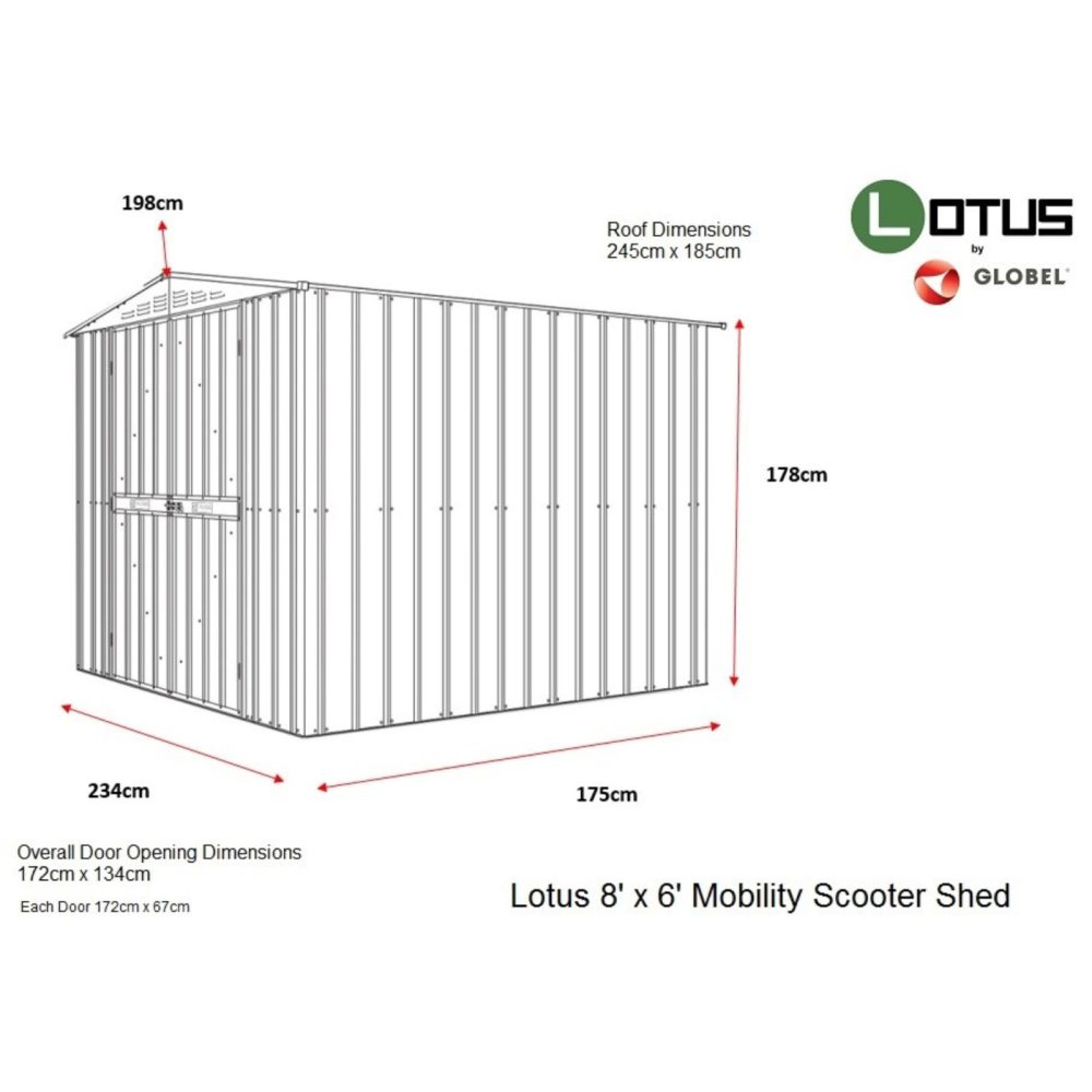 Lotus 8x6 Double Hinged Grey Mobility Scooter Store - Image 5