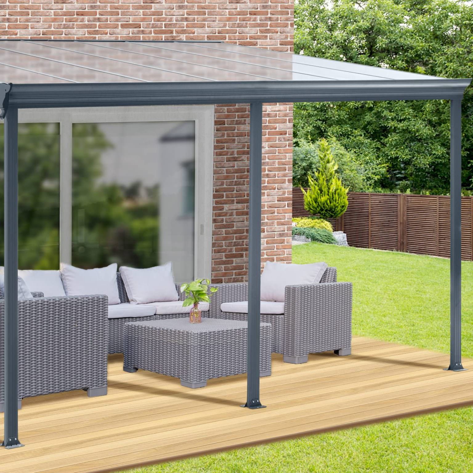 Kingston Leanto Carport 10×14 Pure Garden Buildings
