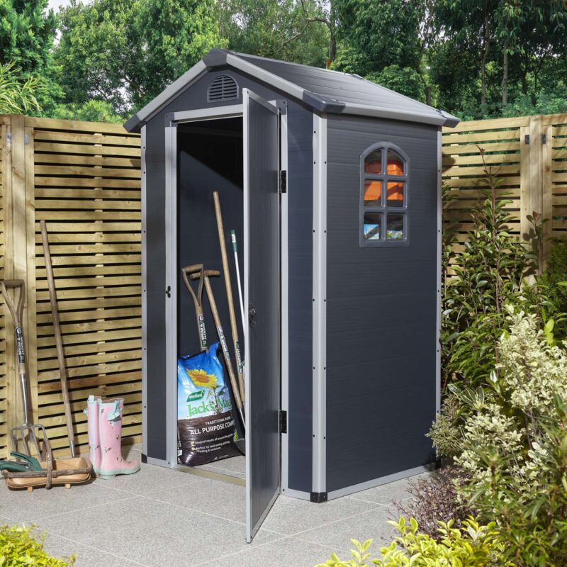 Airevale 4x3 Plastic Apex Garden Shed Outdoor Storage