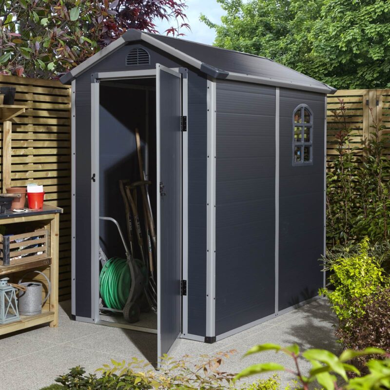 Airevale 4x6 Plastic Apex Garden Shed Outdoor Storage