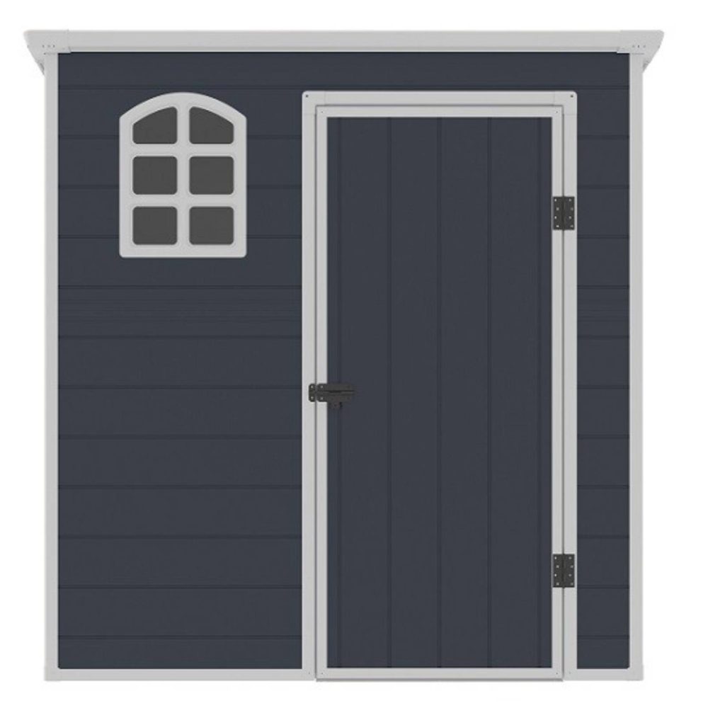 Jasmine 6ft x 3ft Durable, Lightweight, Plastic Pent Shed Dark Grey - Image 4