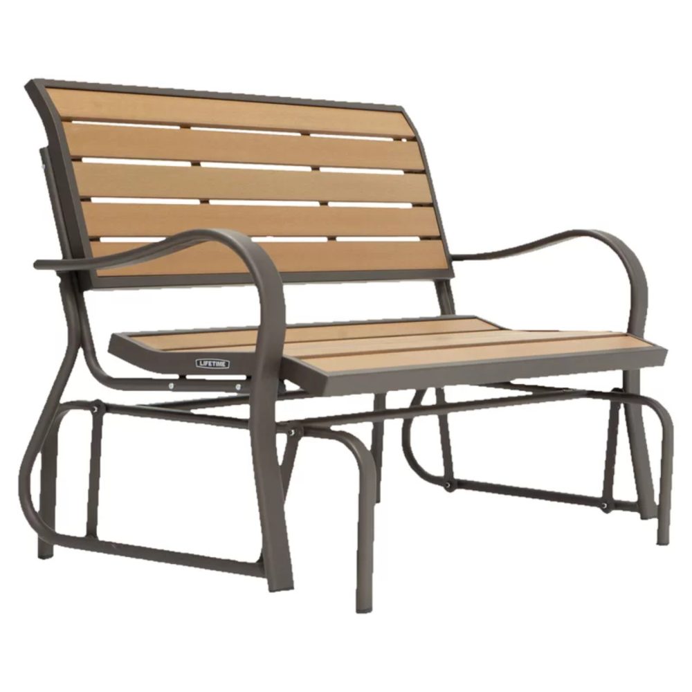 Lifetime Plastic Garden Glider Bench - Outdoor Patio Seating - 60055 - Image 5