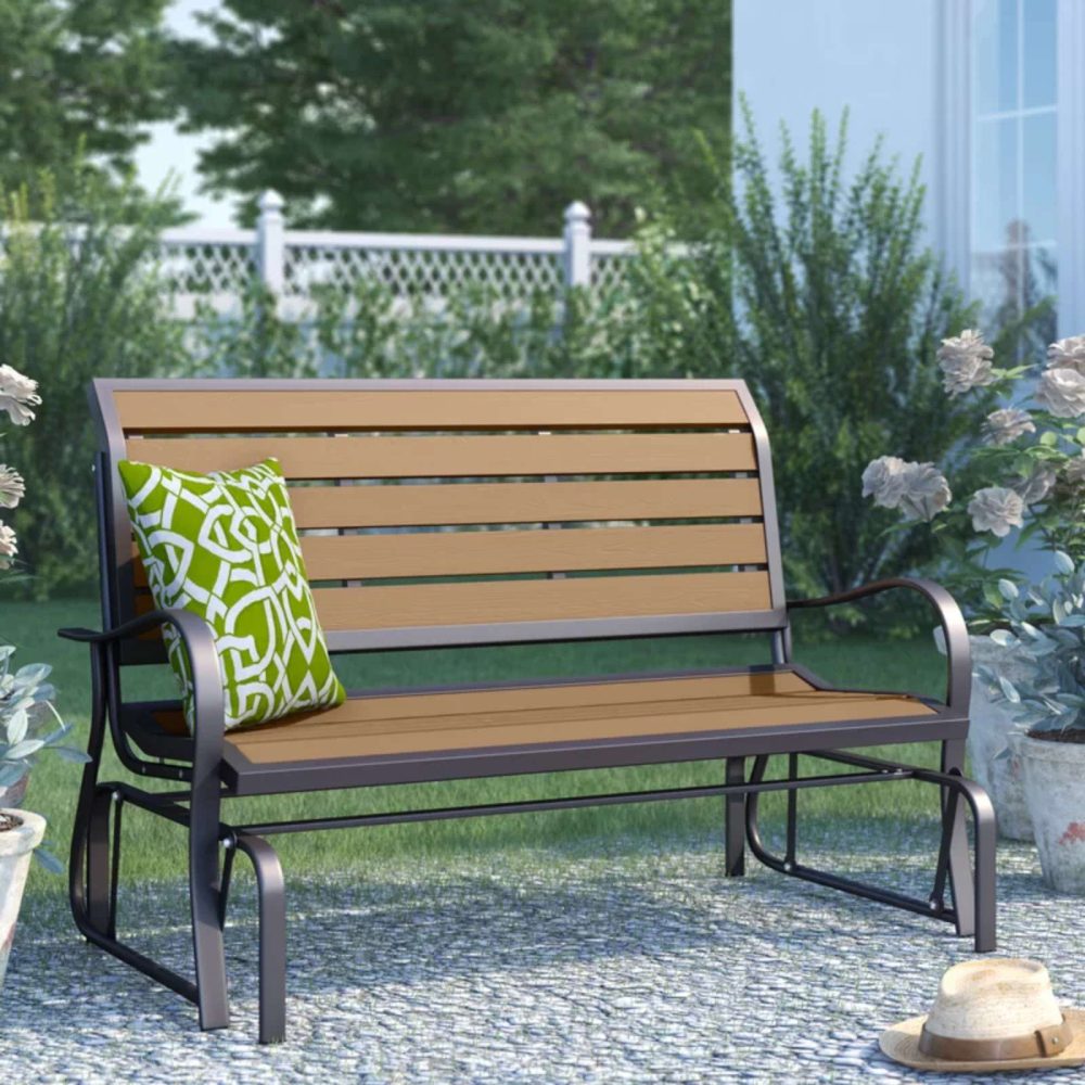 Lifetime Plastic Garden Glider Bench - Outdoor Patio Seating - 60055