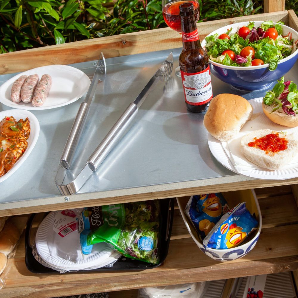 Wooden Garden Barbecue BBQ Servery Table Outdoor Dining Unit - Image 5