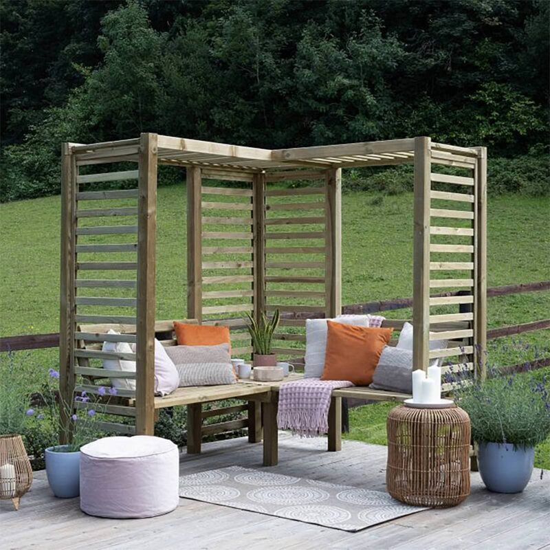 Forest Garden Firenze Corner Slatted Arbour