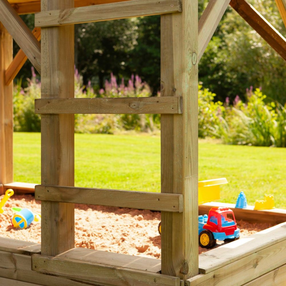 Children's Wooden Beach Hut Garden Playhouse & Outdoor Sandpit - Image 4