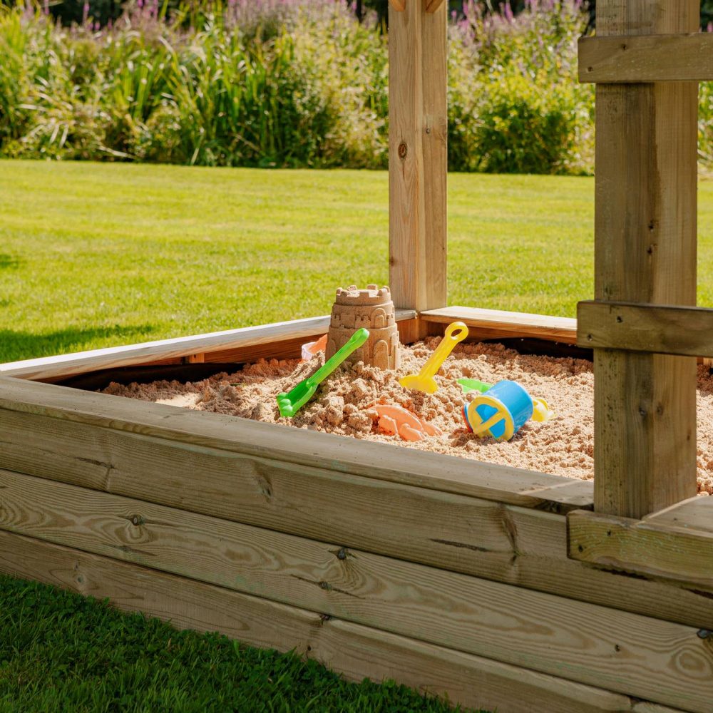 Children's Wooden Beach Hut Garden Playhouse & Outdoor Sandpit - Image 5
