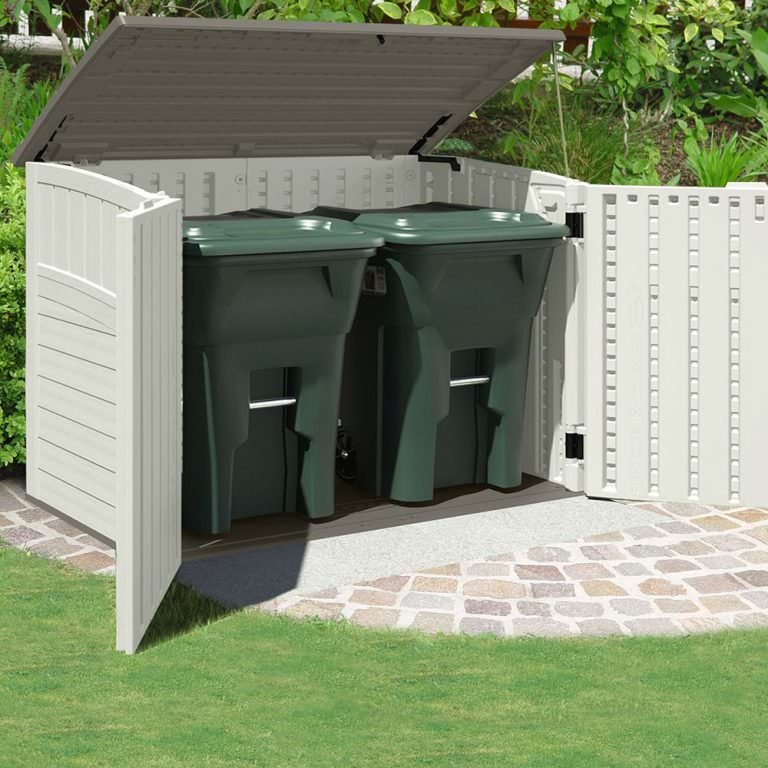 Suncast Kensington Plastic Resin Outdoor Wheelie Bin Store – Garden ...