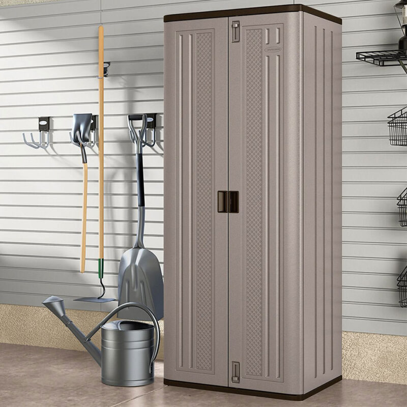 Suncast Garage Storage Solution Tall Storage Cabinet - Heavy Duty Storage Unit