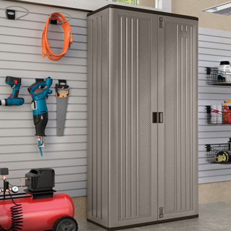 Suncast Garage Storage Solution Range Mega Tall Storage Cabinet - Heavy Duty Storage Unit