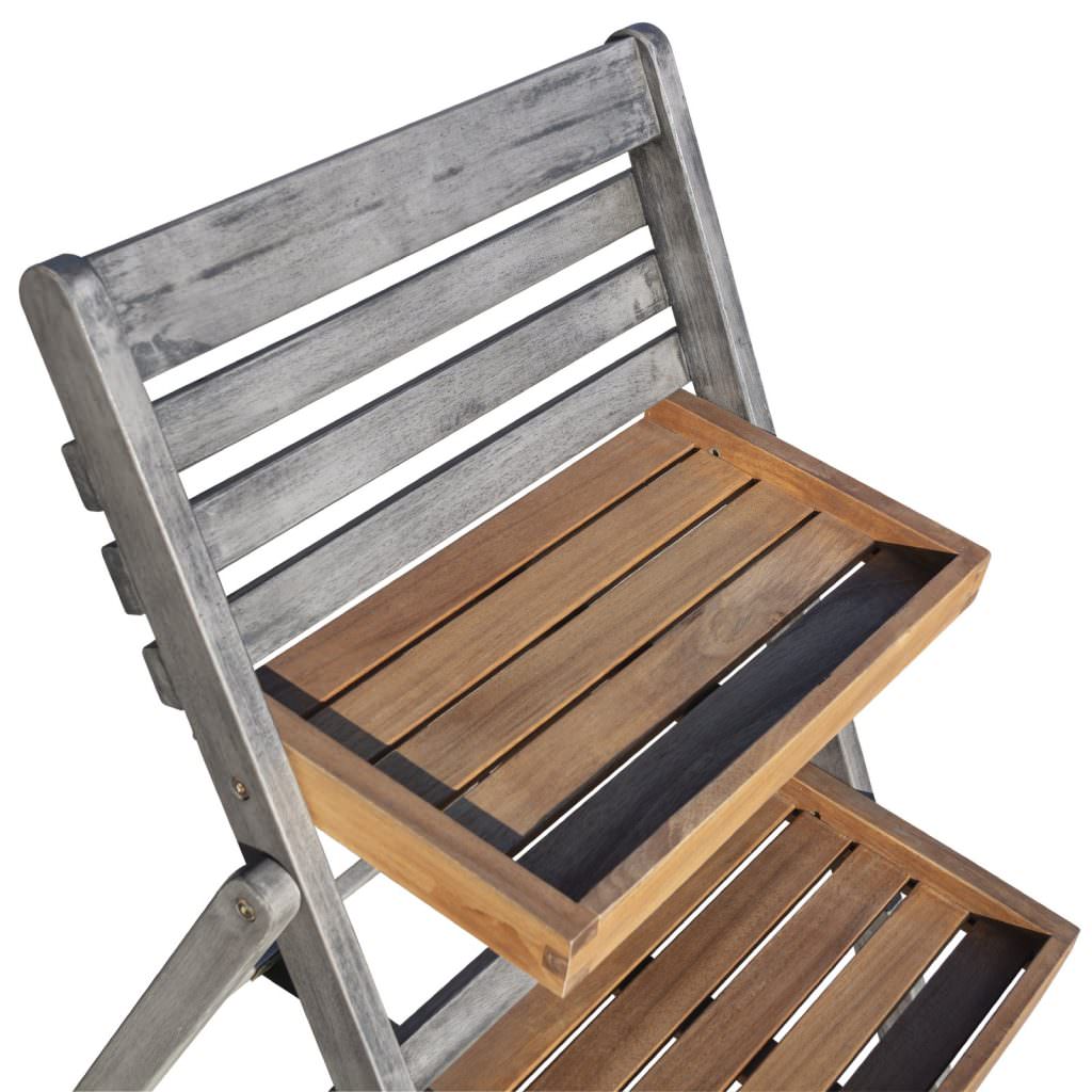 Alderley Small Hardwood Garden Plant Ladder - Outdoor Grey Wooden Plant Shelves - Image 5