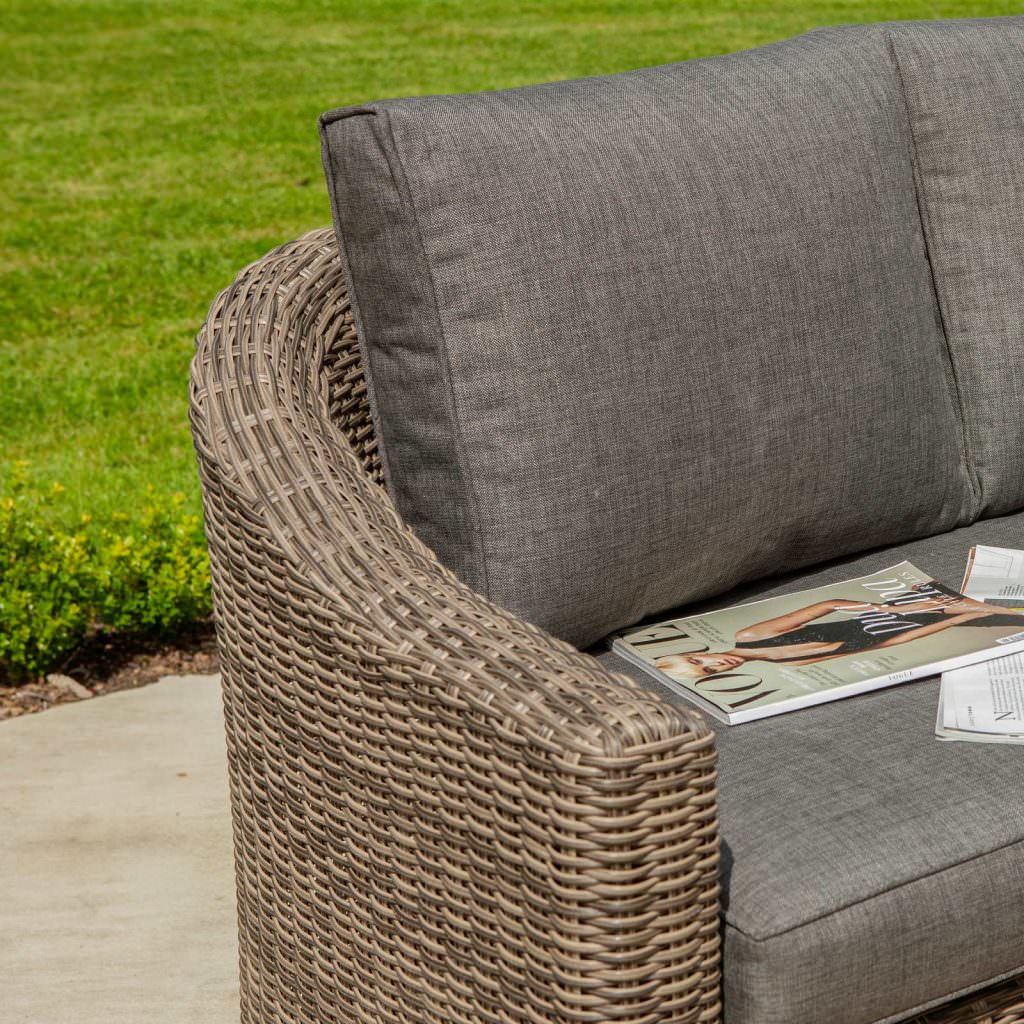 Bunbury Corner Set Natural Weave Outdoor Sofa & Table Garden Furniture