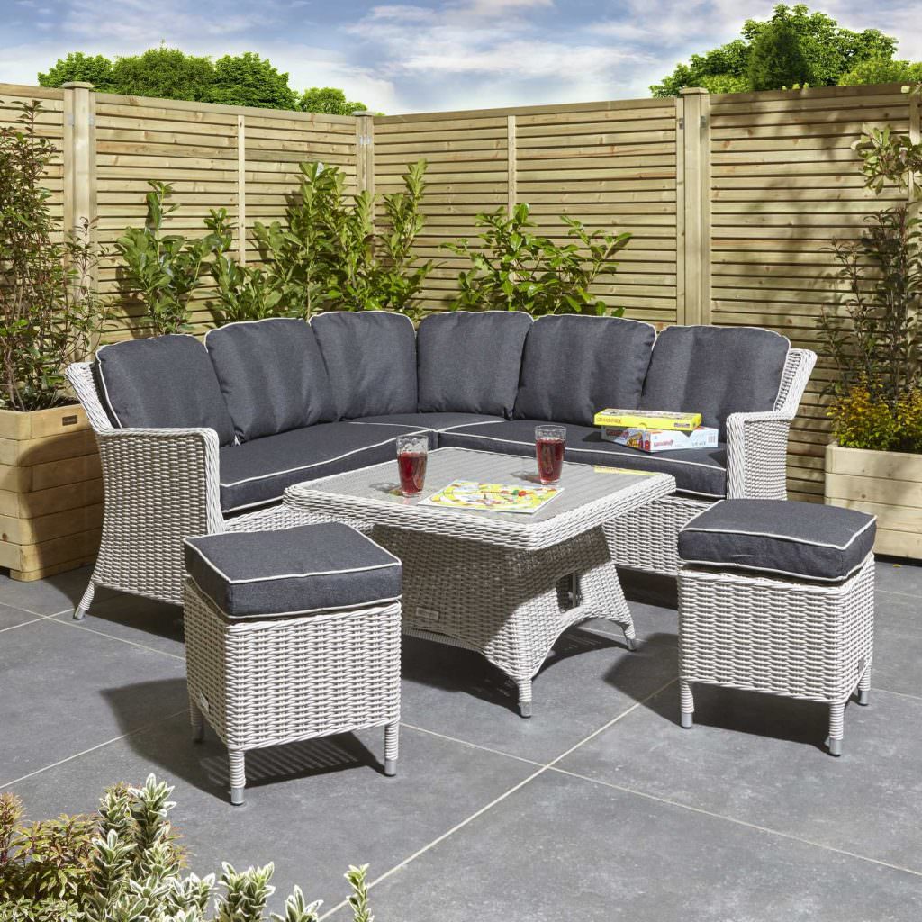 Prestbury Compact Diner Set Putty Grey Outdoor Adjustable Garden Furniture