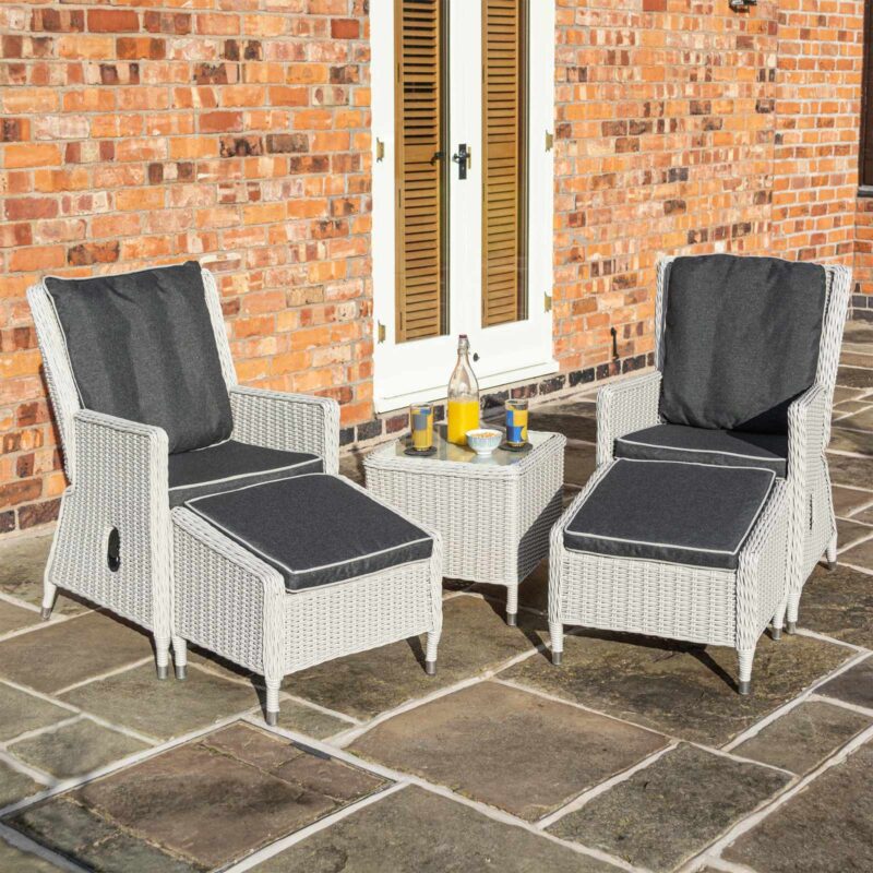 Prestbury Lounger Set Putty Grey Garden Seating Outdoor Furniture Set