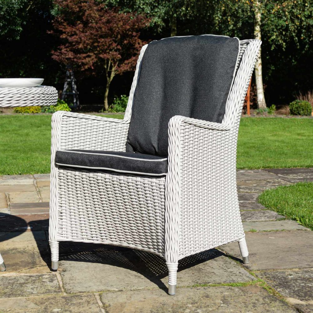 Prestbury 4 Seater Dining Set Putty Grey Garden Furniture Set Stone Grey - Image 4