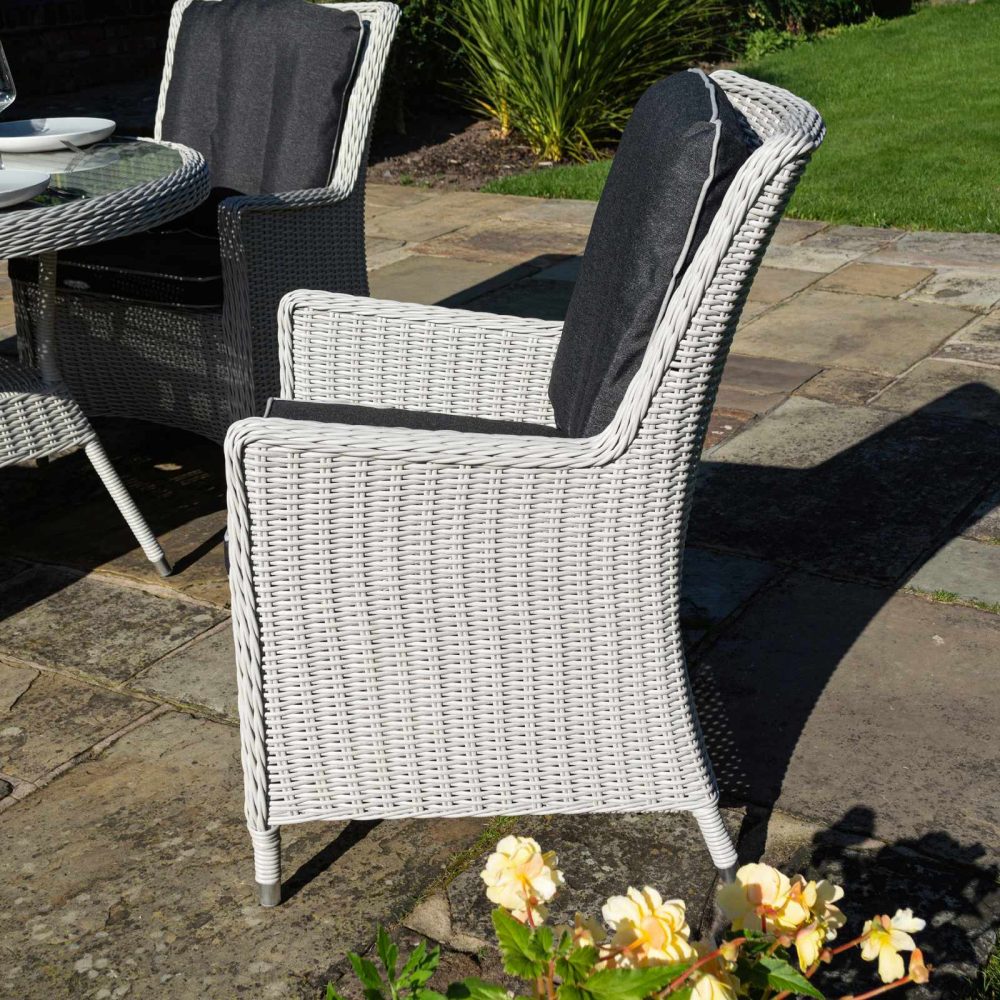 Prestbury 4 Seater Dining Set Putty Grey Garden Furniture Set Stone Grey - Image 3
