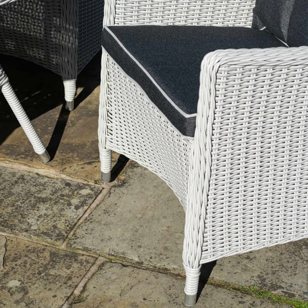 Prestbury 4 Seater Dining Set Putty Grey Garden Furniture Set Stone Grey - Image 2