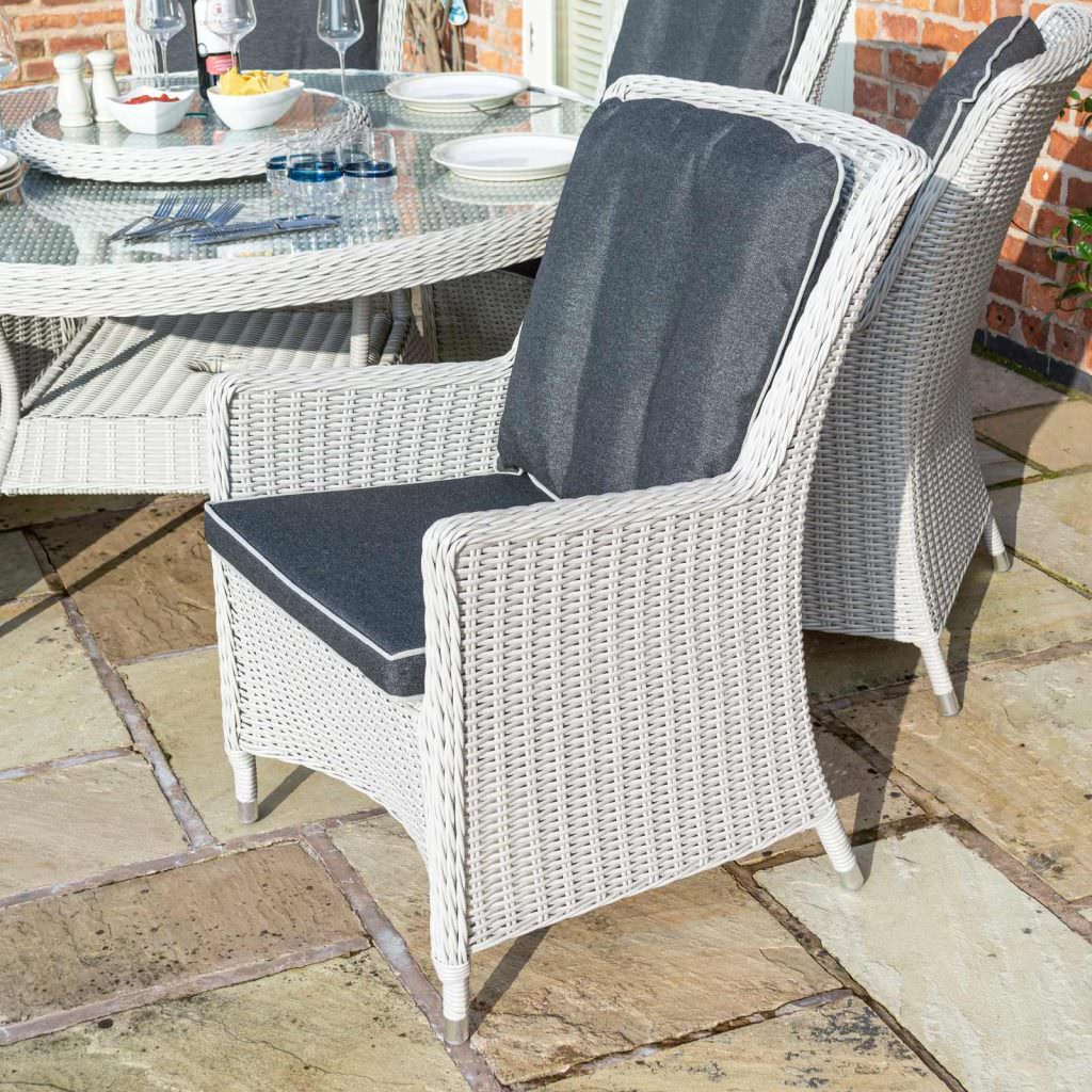 Prestbury 6 Seater Dining Set Putty Grey Outdoor Luxury Garden Patio Furniture - Image 6