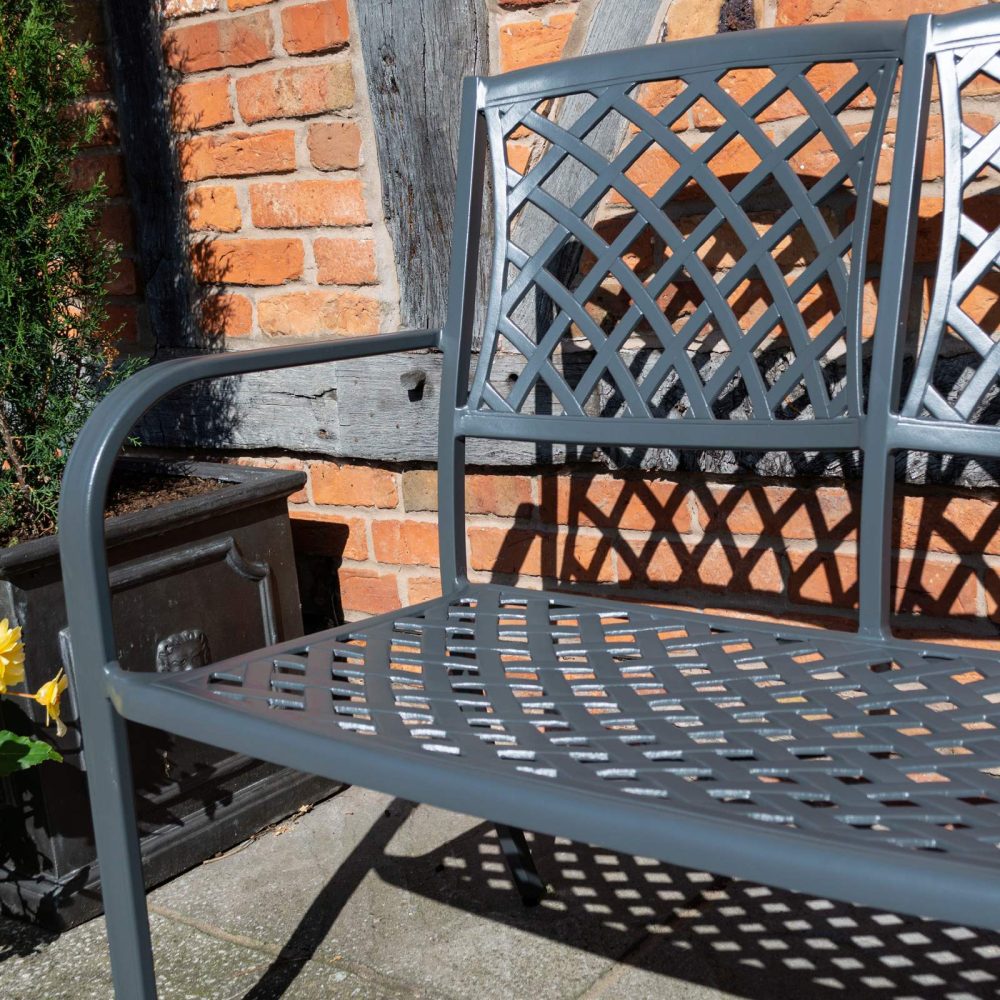 Vienna Garden Aluminium Bench Outdoor Patio Park Seating Furniture Seat - Image 2