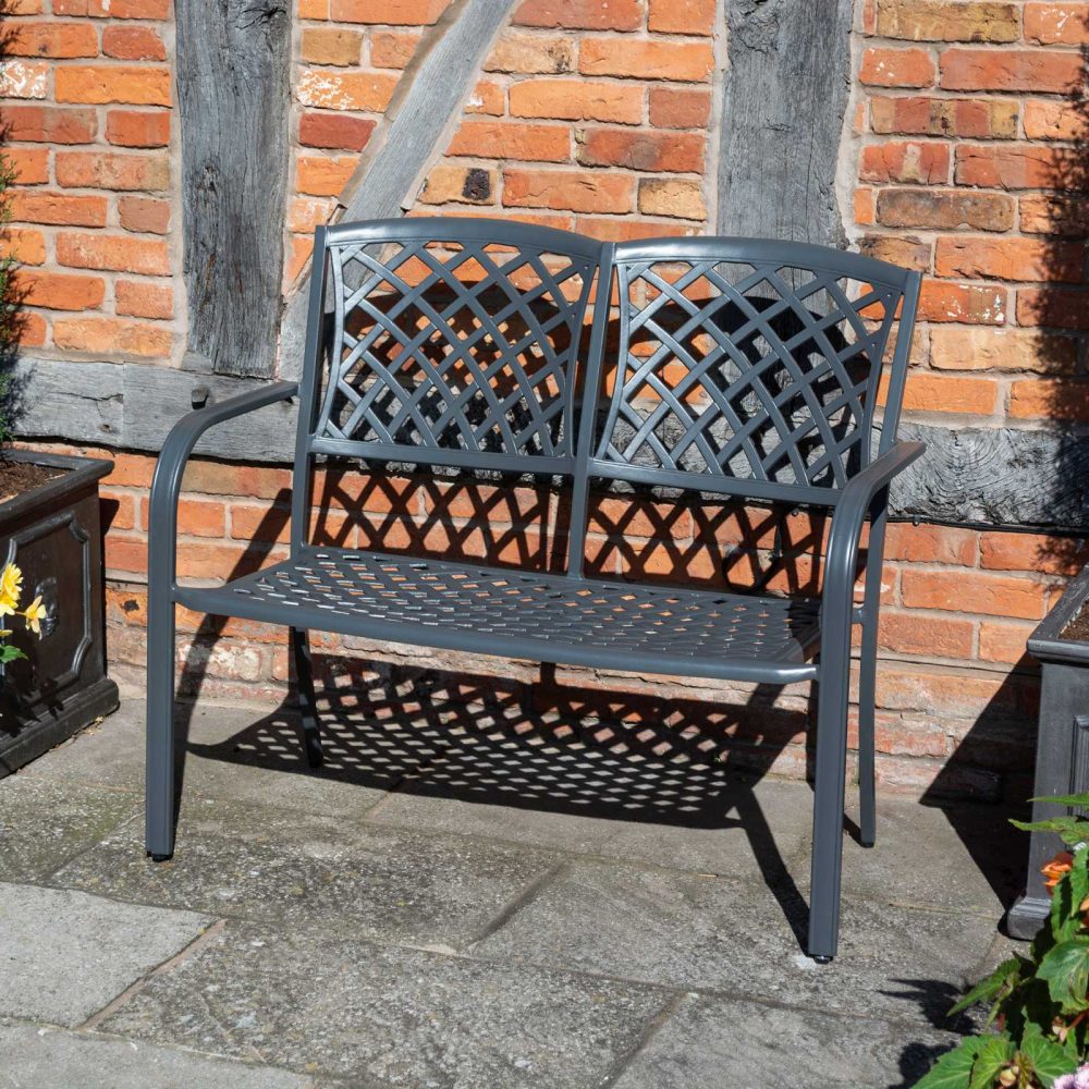 Vienna Garden Aluminium Bench Outdoor Patio Park Seating Furniture Seat - Image 5