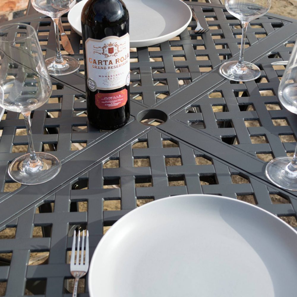 Vienna Aluminium 4 Seater Dining Set Outdoor Furniture Steel Decor Table & Chair - Image 5
